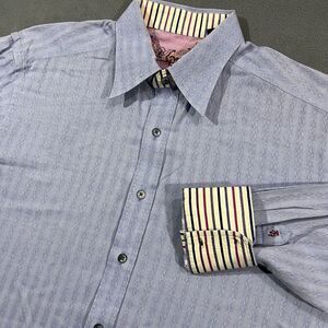 Robert‎ Graham Button Up Shirt Mens Large Blue Striped Flip Cuff